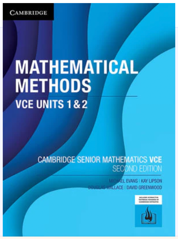 Mathematical Methods VCE Units 1 & 2 Second Edition Text Book